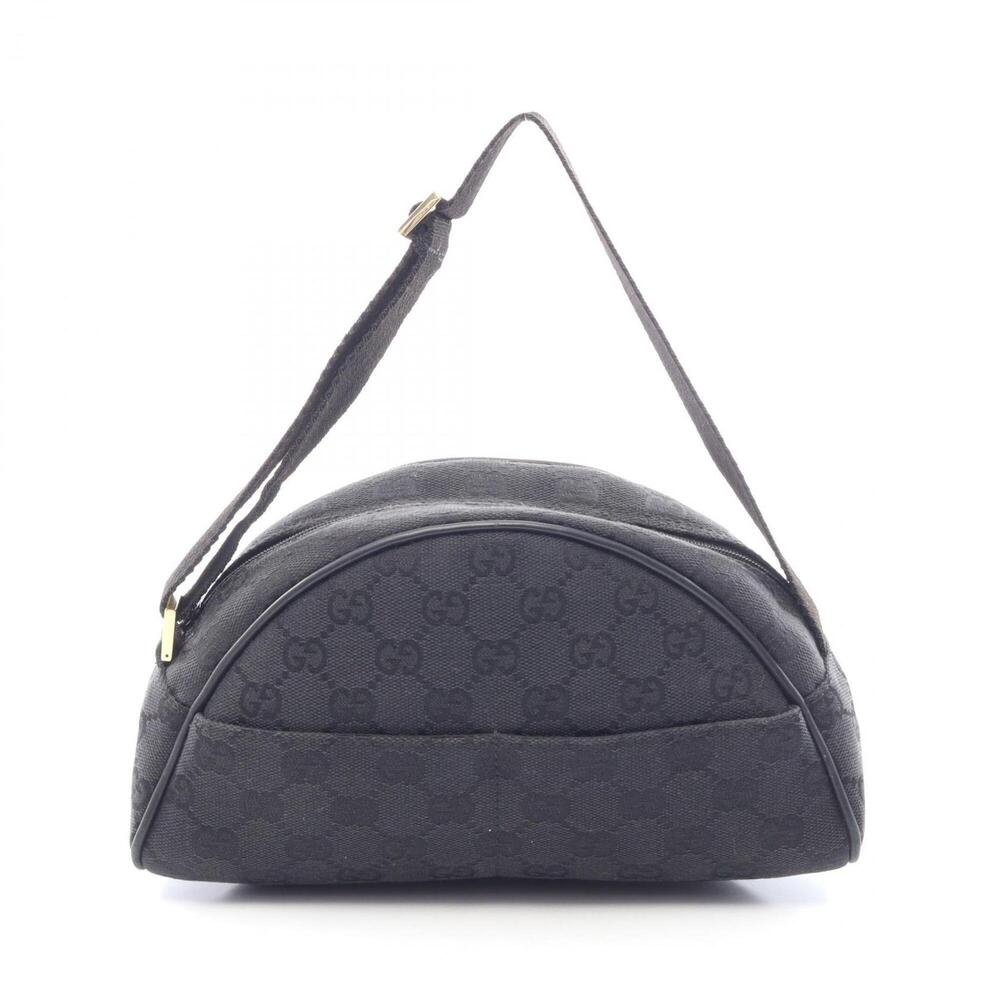 Gucci GG Canvas Handbag, and Leather, Women's, Black, 90781